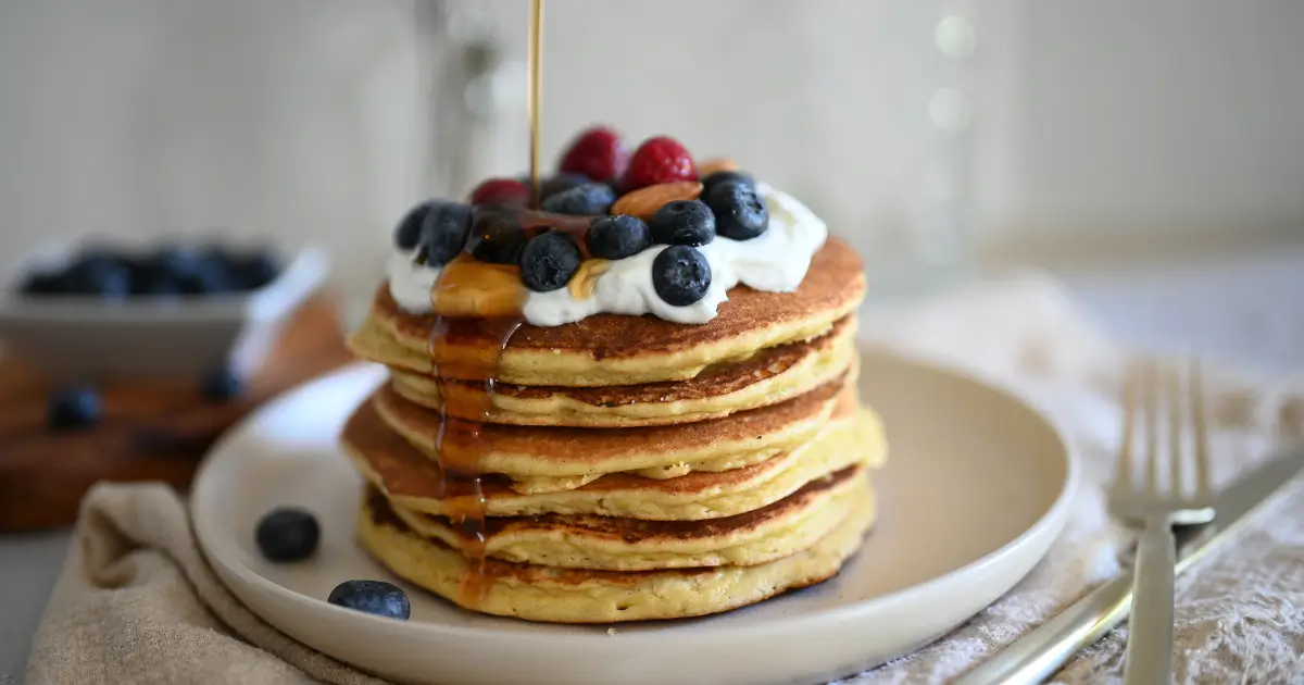 pancake recipe no milk with fruit on top